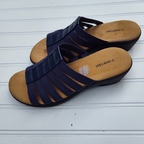 St. John's Bay Shoes - St. John's Bay Navy Slide Sandals